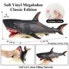 Oenux Ocean Animals Whale Shark Megalodon Crab Starfish Octopus Action Figures Soft Sea Life Model Educational Toy For Kids Gift