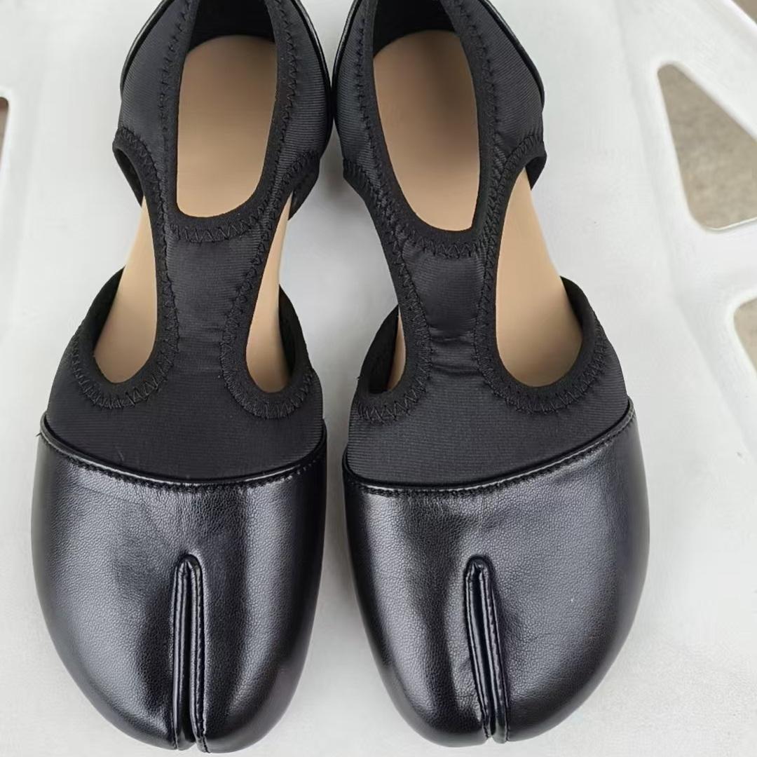 Fashion Shoes Cswo01 Women's Split Toe Single Shoe Spring Retro Flat Ballet Shoes Hollow Sandals Ballet Flat Stretch Fabric Casual Loafers Cm