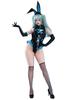 Costum Fată Frumoasă Cosplay Anime Joc Fată Iepuraș Uniformă Iepure Piept Deschis Sexy Drăguț Drăguț Moe Body Salopetă Salopetă Set Ținută Fără Mâneci Rochie de Petrecere