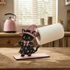 Kreativer Küchenarbeitsplatten-Ständer Halloween Schwarze Katze/Geist Rollenpapierhalter, Vertikaler Holz-Handtuchständer, Funktionale Feiertagshaus-Akzente