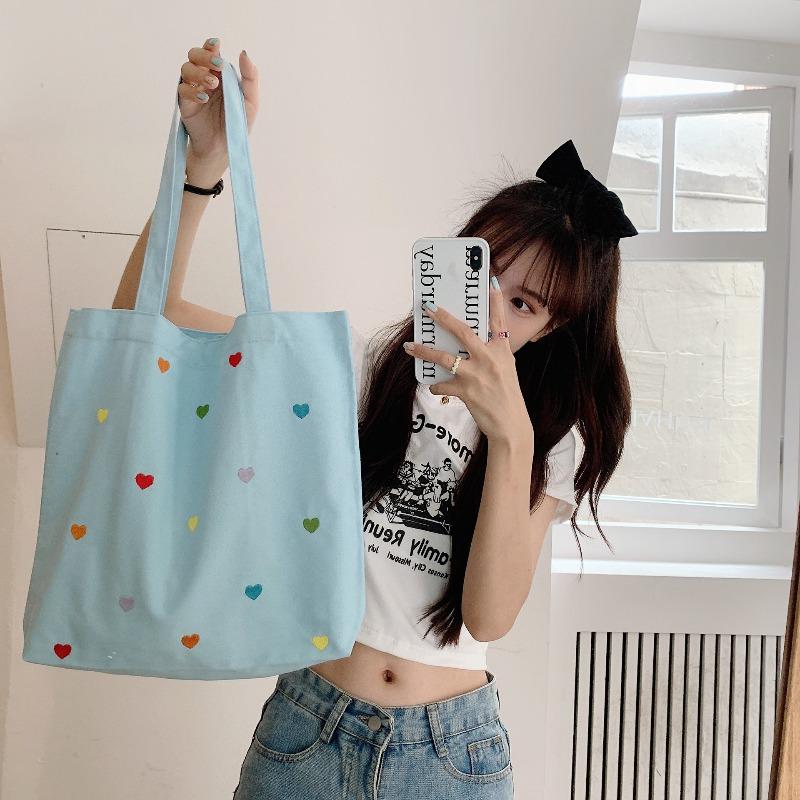 2 bags women's careful canvas bag women's literary shoulder bag simple handbag tote bag tide