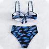Bikinis mit hoher Taille, Badeanzug für Damen, bedruckt, elegante Strandmode, zweiteiliger Badeanzug, gepolstertes Bikini-Set
