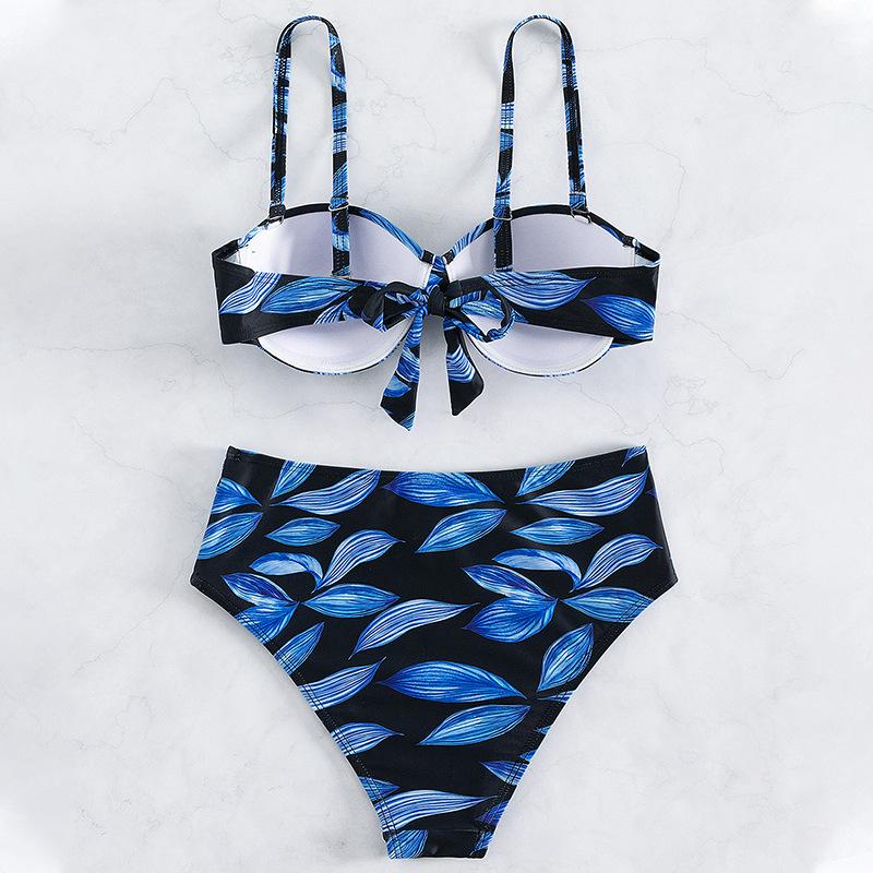 Bikinis mit hoher Taille, Badeanzug für Damen, bedruckt, elegante Strandmode, zweiteiliger Badeanzug, gepolstertes Bikini-Set