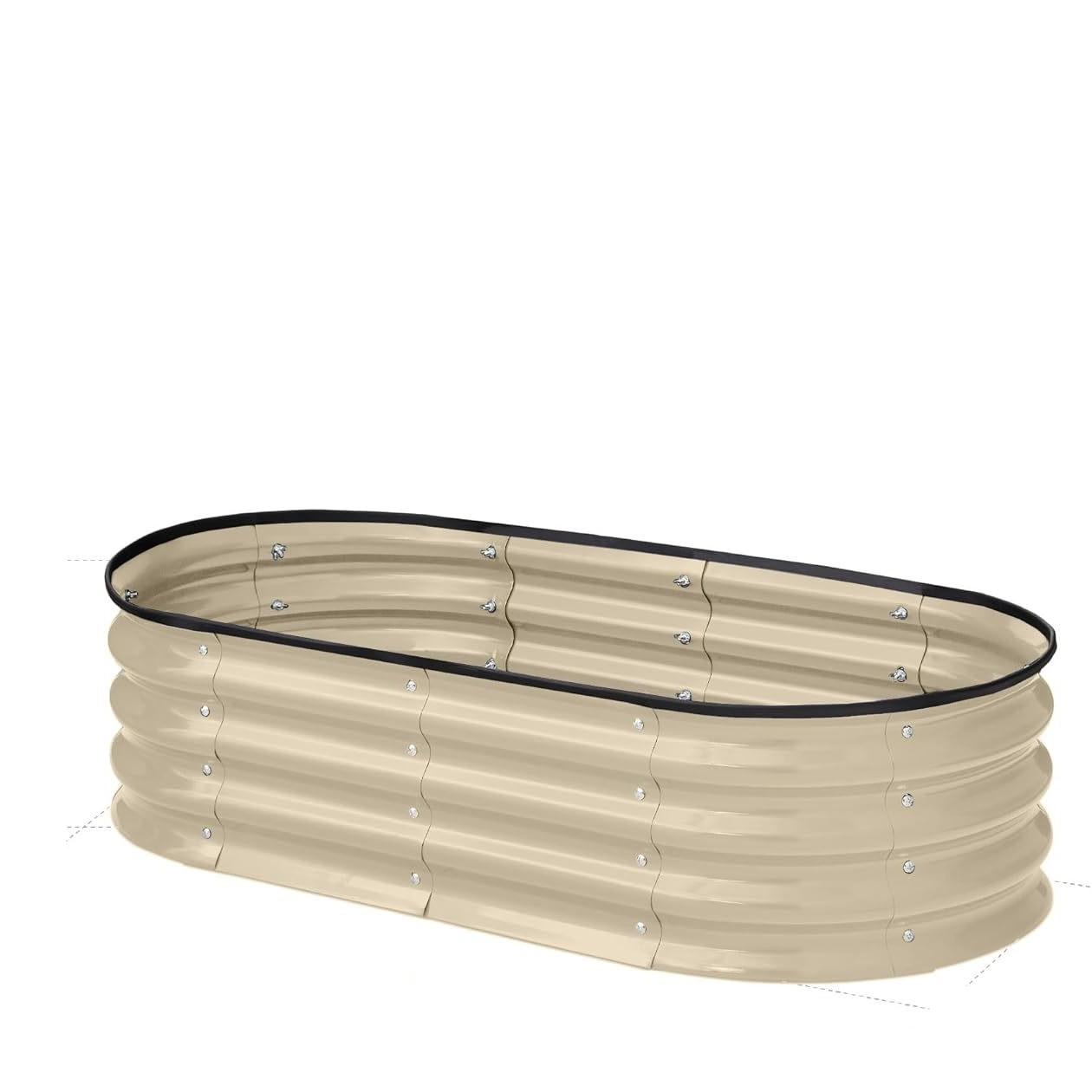 

1PCS Metal Planting Box Vegetable Growing Tank Combined Plant Vegetable Growing Box Oval-shaped Galvanized Steel Sheet in Variou
