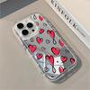 Cute Red Love Heart INS Phone Case For iPhone 17 16 15 14 13 12 11 Pro Max XS X XR 7 8 Plus Make Up Mirror Shockproof Soft Cover