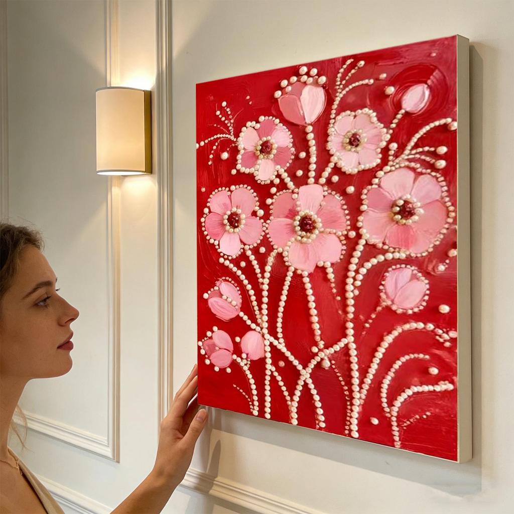 Bead Art 30x40cm Flower Relief Paint Set DIY Painting Kits for Adults for Students Teen Women Men Girls Boys Beginner Bedroom