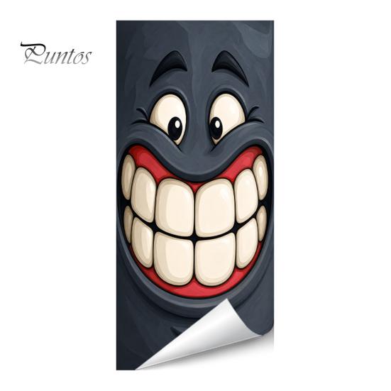 Cartoon Style Trash Can Accessories Funny Sticker, Cute Big Eye Expression Decorative Stickers for Community Corridors Adhesive Label, Waterproof PVC