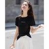 Demana Women's Breathable Lyocell Letter Print T-Shirt