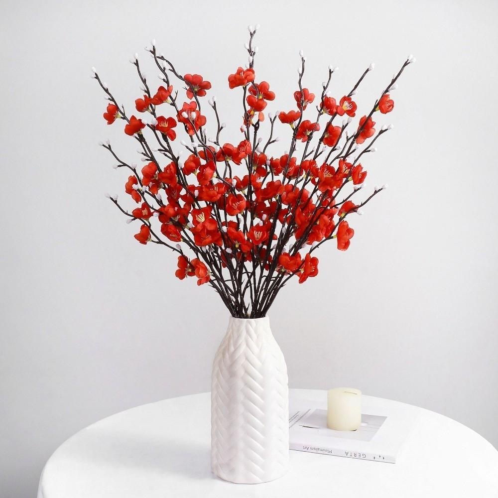 6PCS Real Touch Artificial Plum Branches Plastic Wintersweet Flower Wedding Ceremony