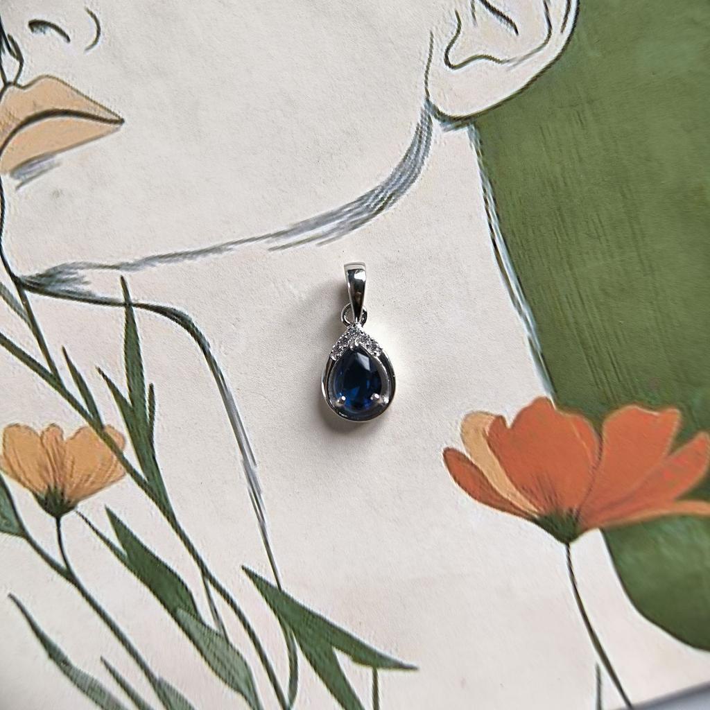 Silver Pendant with Nano Sapphire 0.58ct (2188971)