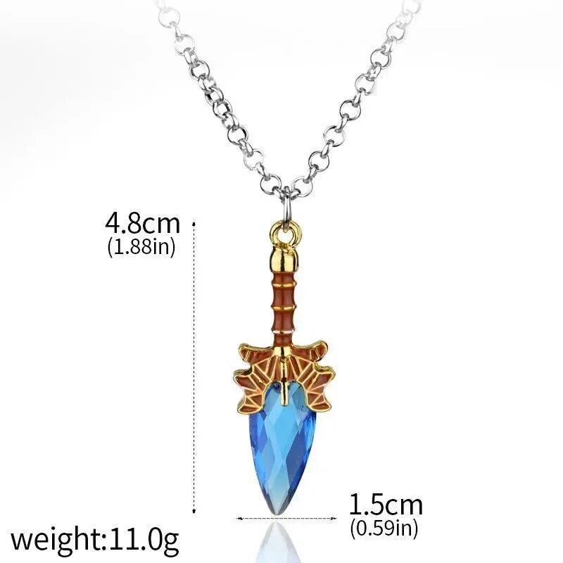 Game Necklace Aghanim's Scepter Necklace Blue Red Green Stone Scepter Stone Pendant For Women Men Cosplay Gifts