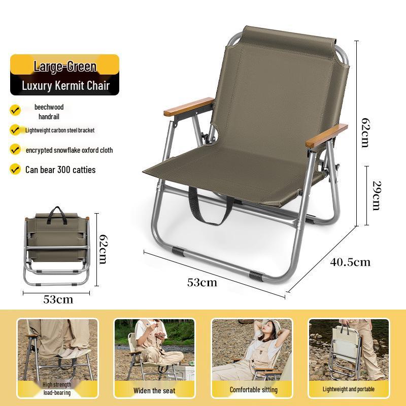 Custom Logo Portable Kermit Camping Chair - Folding Outdoor Chair for Fishing, Picnic, and Beach