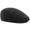 Neue Woll-Plaid-Baskenmütze Herren Lässig Vintage Fischgrät Schiebermütze Für Damen Frühling Herbst Warme Flache Mütze Mode Hip Hop Baskenmützen