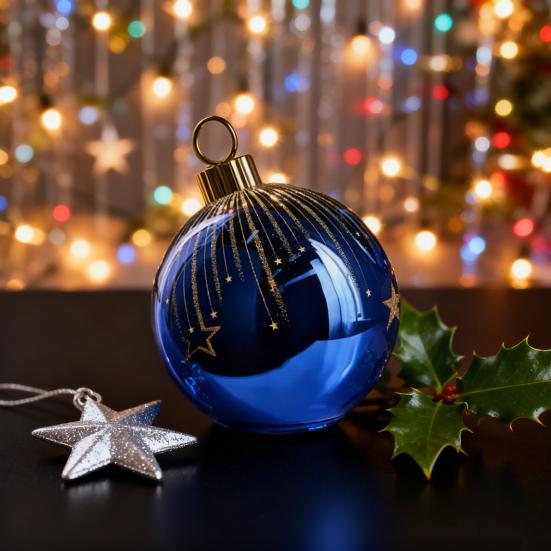 Starry Night Plastic Baubles for Holiday Tree Glass Christmas Ornaments Shatterproof Decor Indoor Outdoor Favors