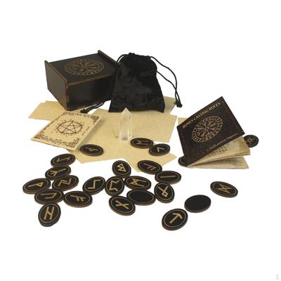 Wooden Runes Set Wicca 25Pcs Meditation Witch Gift Elder Rune