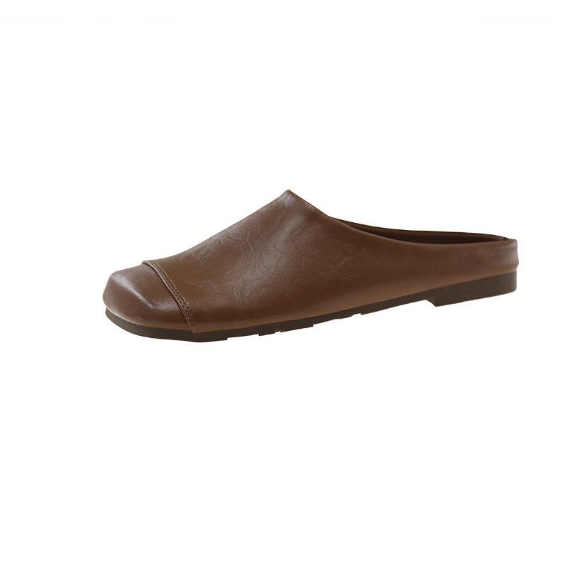 

Skirt one pedal pig retro baotou half slippers women s shoes Muller spring and summer Mori evening shoes 2025 nose match 40