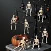 10 Pcs Mini Skeleton Figurine Decoration 6" Posable Human Bone Statue Plastic Skull Prop for Halloween Home Haunted House Party Favors