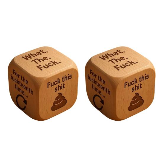 Office Stress-Relief Dice Funny Desk Work Dice Handmade Wooden Gag Gifts for Coworkers Workplace