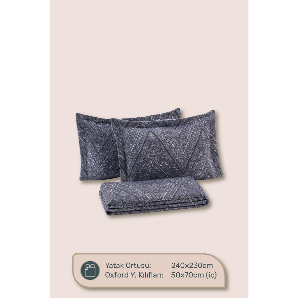 Ada Double Bed Cover Set Navy Blue Daily Multi -purpose Pike Cover Set - Stylish Box And Package