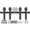 8FT Sliding Barn Door Hardware Kit, 330LBS Heavy Duty Barn Door Track Kit for Double Doors, Fit 3.7-4.3FT Total Wide and 1.3"-1.8" Thick 2 Door Panel,