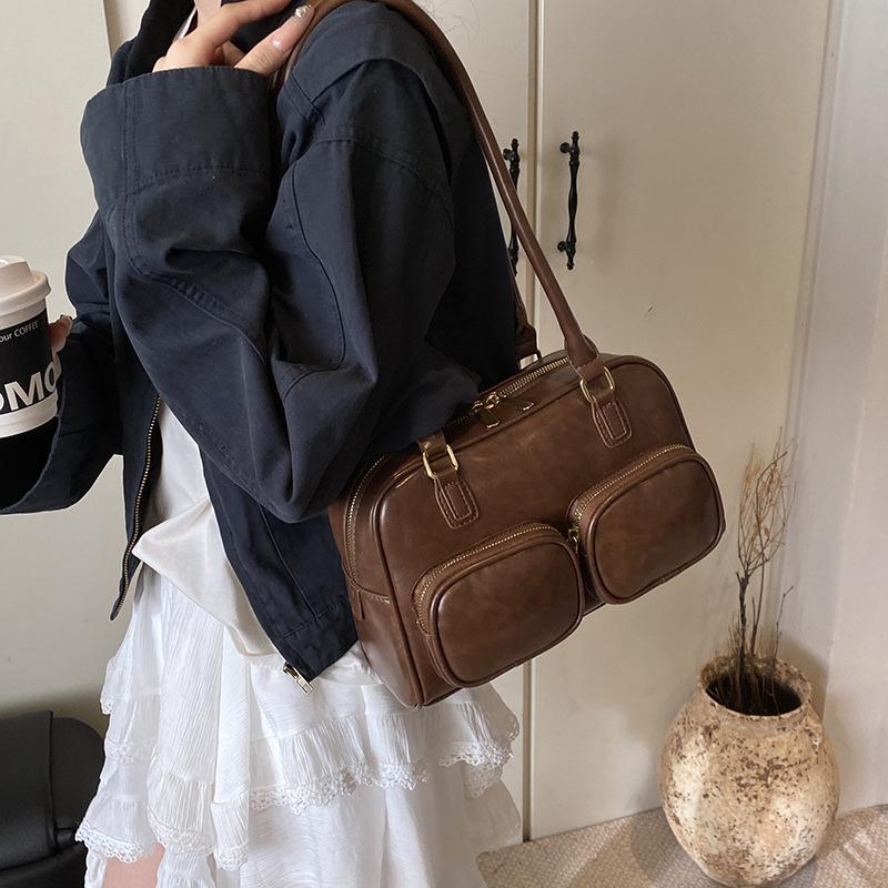 Retro Commuter Bag Women'S Large-Capacity Fashion And Leisure Niche Messenger Bag Portable Shoulder Pillow Bag