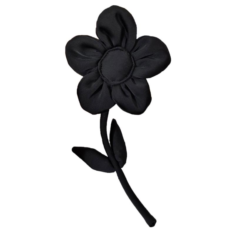 Black White Fabric Flower Brooch Pins Exaggerated Corsage Fashion Jewelry Brooches for Women Shirt Collar Accessories