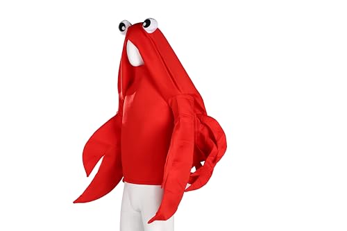 Kitamurasyokai Crab Costume, Kigurumi Costume for Adults, Halloween, Funny Cosplay, Seafood, Crustacean, Party, Event, One Size Fits All, Unisex, Red