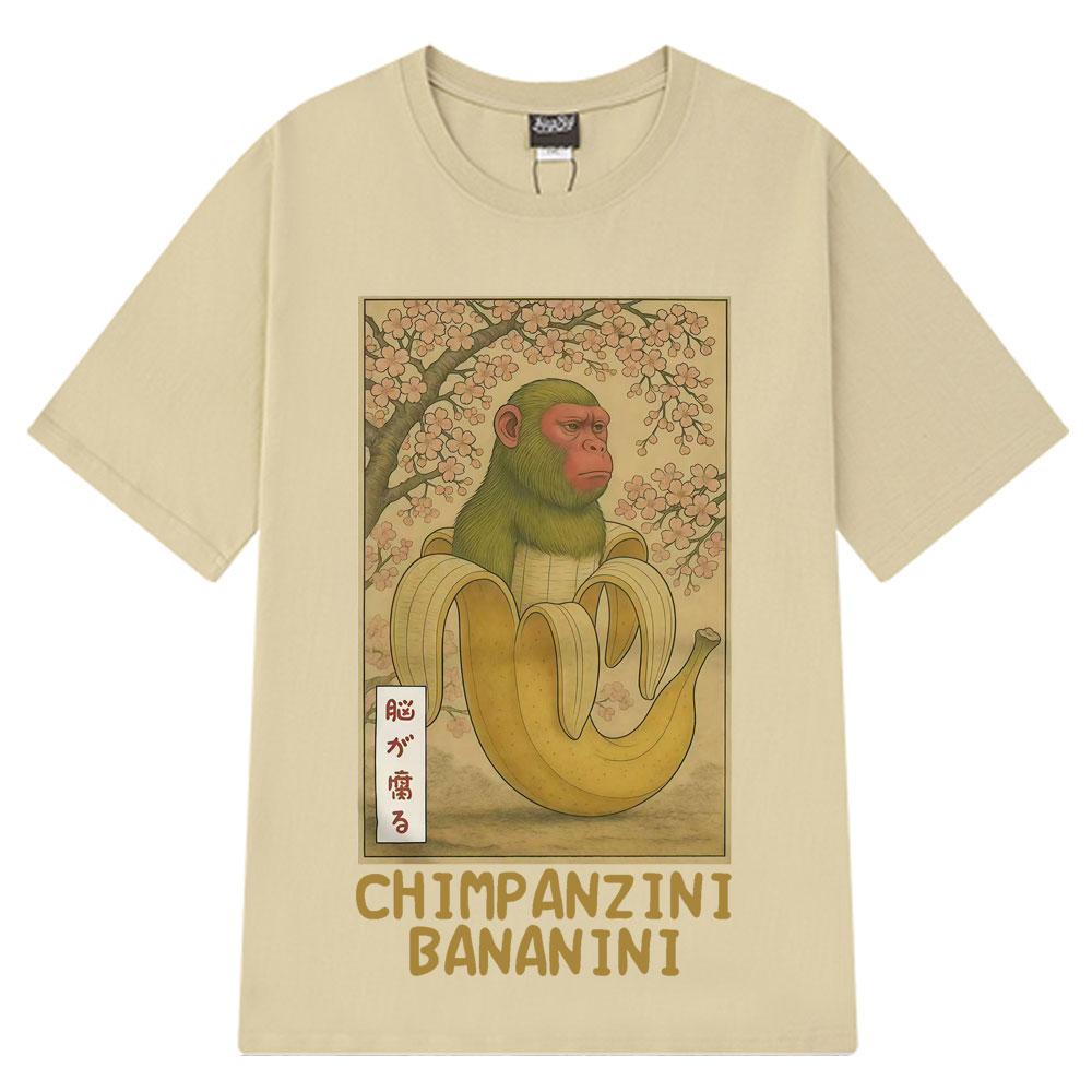 2025 Summer Chimpanzini Bananini Funny Banana Monkey Meme T-shirts Mens Women Humor Style Oversized Cotton Leisure Tees S