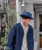Nakota Req Hatter Denim Pork Pie and Simple Hand Size L Circumference Navy Hat, Men's Women's, Cotton, Design, Washable, Casual, Travel, Outdoor,