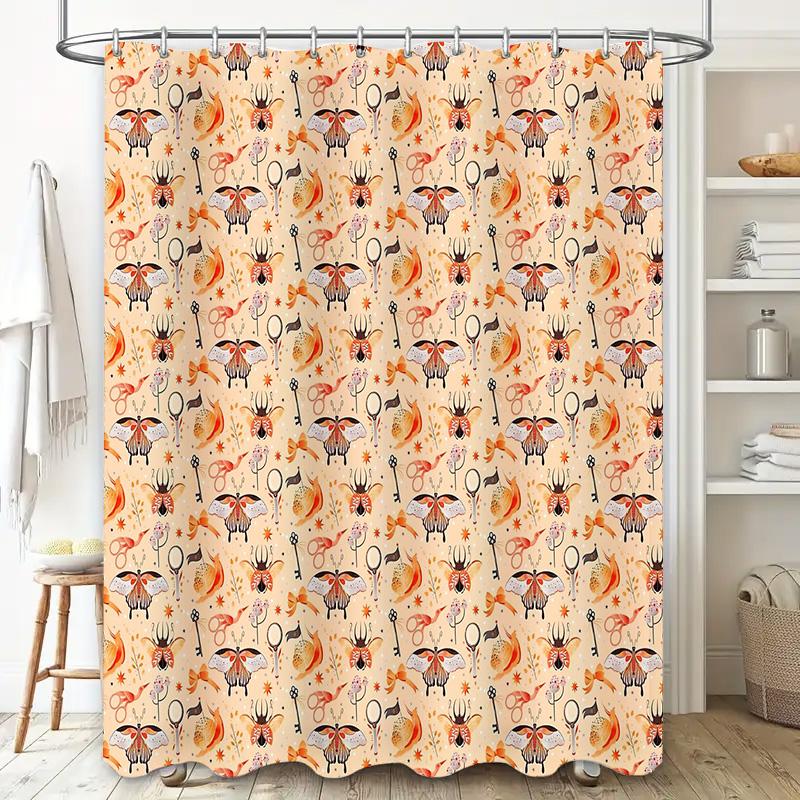 Bathroom Shower Curtain Floral Vintage Botanical Farmhouse Rustic Home Decor Washable Waterproof Fabric