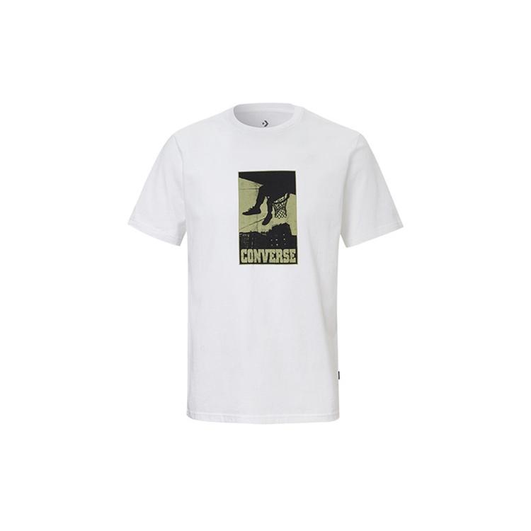 Men s Converse All Star Printing Sports Short Sleeve White 10019895-102 M
