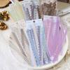 40pcs PET Lace Strip Stickers Hand Account Collage Stickers for Scrapbooking Supplies Card Making Junk Journal Album Decor
