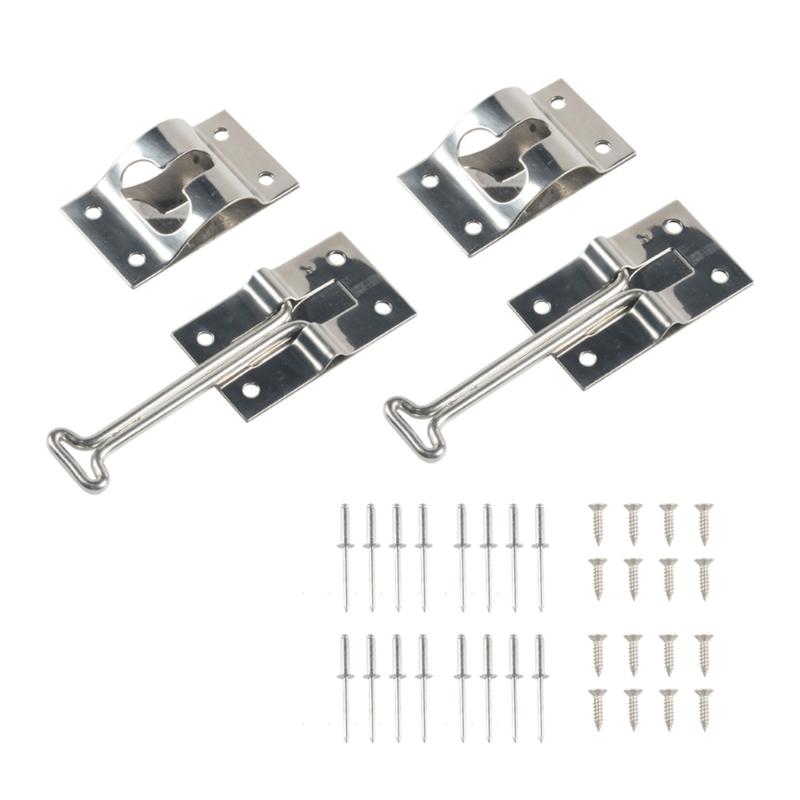 Stainless Steel RVs Door Holder Latches Catch for Trailer,Camper,Cargo,Truck 4" 6'' Door Catch Latches T-Style Holder