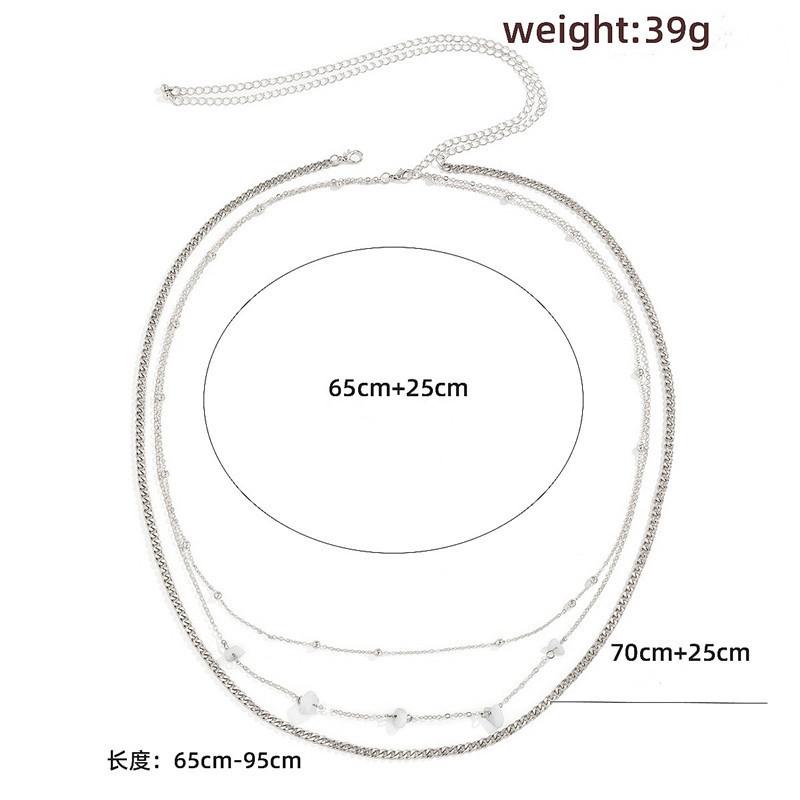 Sparkling Multilayered Metal Waist Chain Rhinestone Decor Golden Silvery Metal Chain Punk Dress Girdle For Women