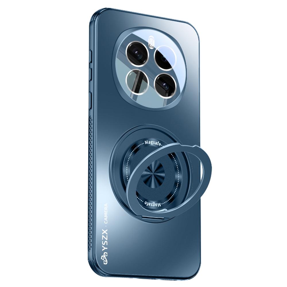 

For Honor Magic7 Pro 5G Magnetic Case Rotating Kickstand PC+TPU Heat Dissipation Phone Cover with Lens Protection Navy Blue