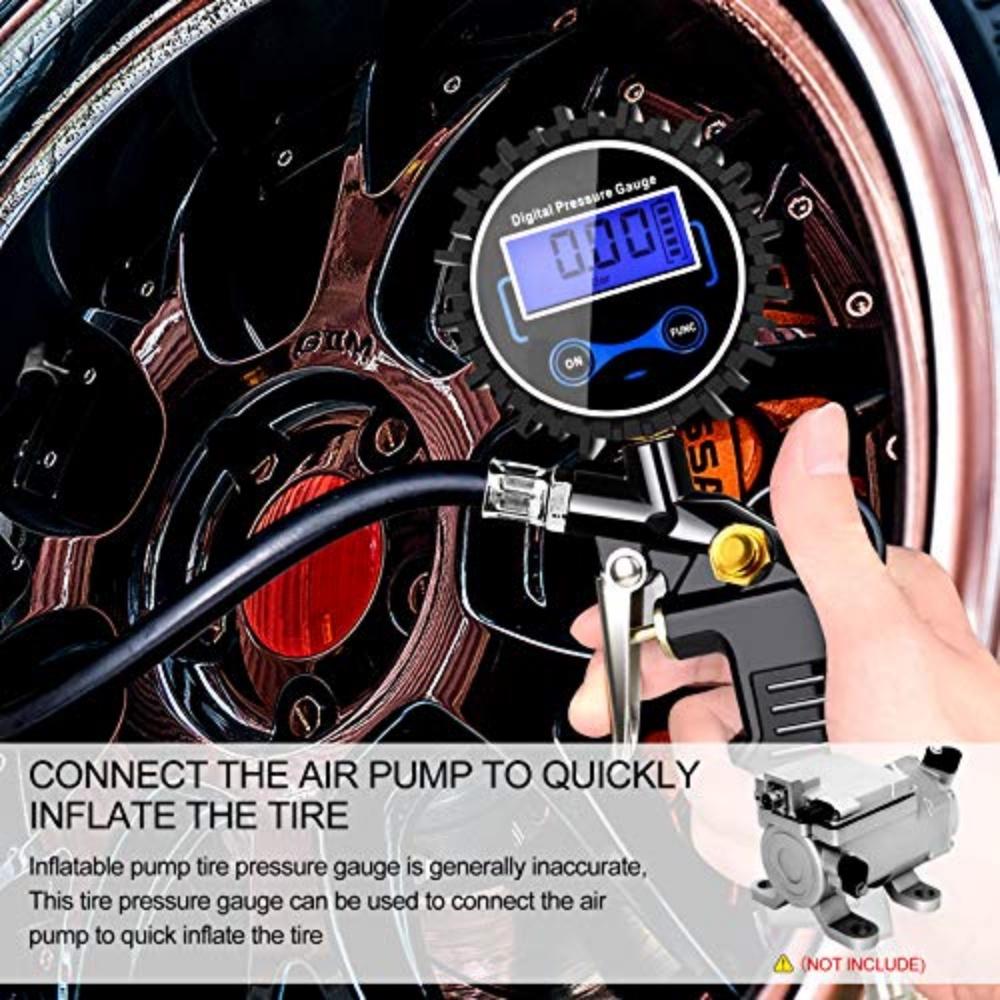 Tire Inflator Digital Multifunction Air Pressure Gauge Tire Pressure Gauge 220 Psi Tire Inflation Gauge For Compressor Car Motorc