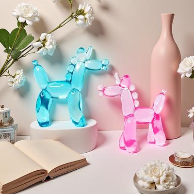 Colored Transparent Animal Sculpture Resin Unicorn Figurine Dog Sculpture Home Aesthetic Decoration Accessories Desktop Ornament