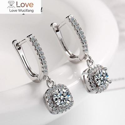 Fanqieliu Fashion Design Real 925 Sterling Silver Drop Earrings For Women Luxury Crystal Jewelry Dangle Earrings Girl Fql21228