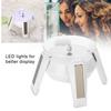 Solar 360 Grad rotierenden Drehteller Uhr Telefon Schmuck Display Stand LED Licht (Weiß)