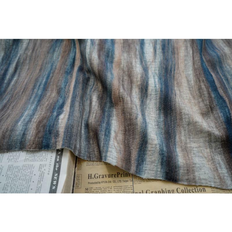 Distinctive Oil Painting Knitting Dream Embroidery Aurora Borealis Color Autumn and Winter Fashion Fabrics Weft Elastic Wool Craft Design Art Fabrics