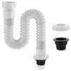 Sink Drain Pipe Extendable Flexible Hose 0.32 to 0.78 Meters with Fittings for Kitchen and Bathroom Wastewater Drain