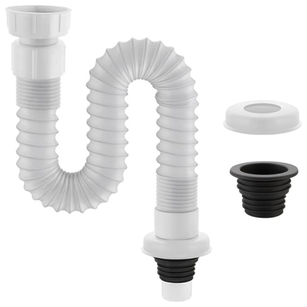 Sink Drain Pipe Extendable Flexible Hose 0.32 to 0.78 Meters with Fittings for Kitchen and Bathroom Wastewater Drain