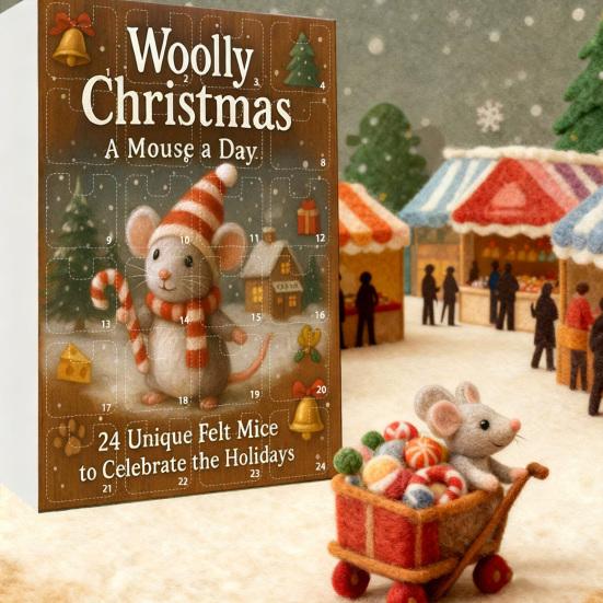 2025 Plstěný Myší Adventní Kalendář 24denní Vánoční Odpočítávání s Ručně Vyráběnými Plstěnými Myšími Ozdobami Sváteční Suvenýry pro Domácí Dekoraci Sběratele