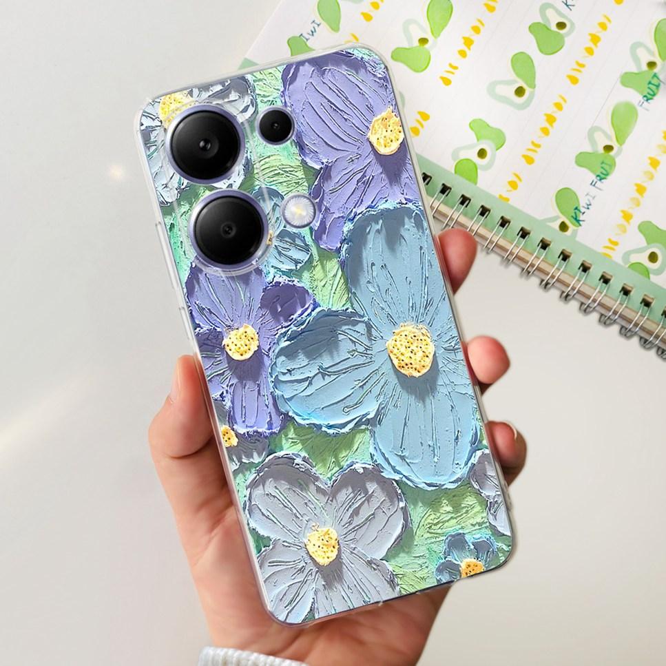 For Xiaomi Redmi Note 13 Pro 4G Case Beautiful butterfly flower TPU Soft Silicone Cover For Xiaomi Poco M6 Pro Bumper Phone Case