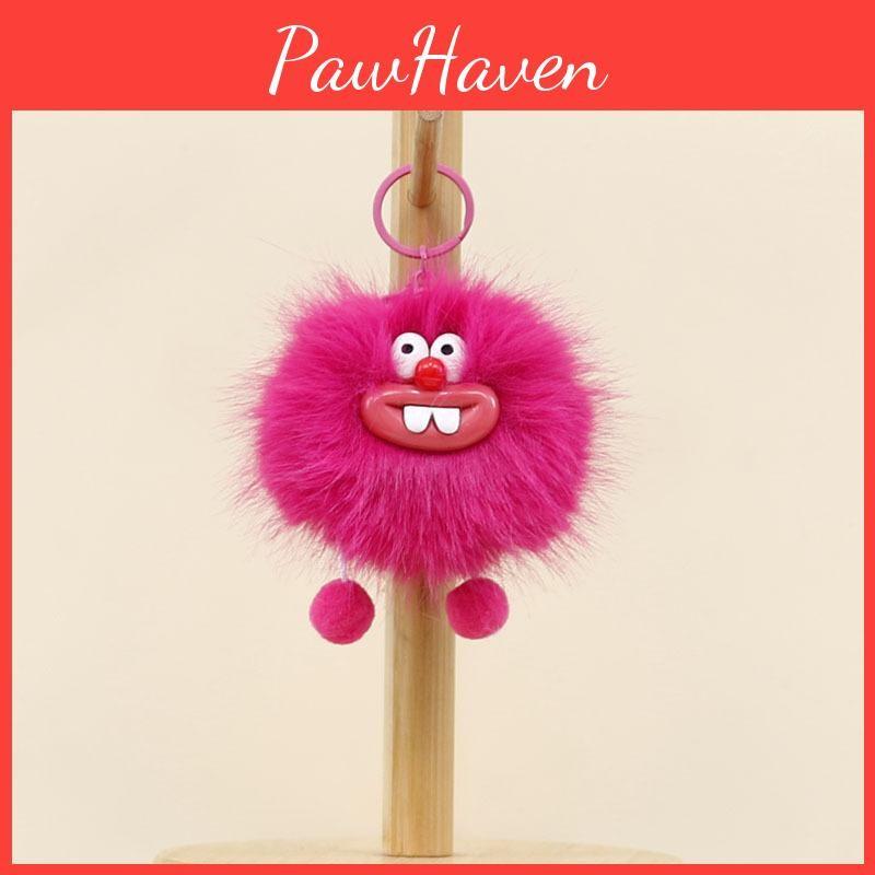 Bucktooth Coal Cute Ball Plush Keychain Backpack Charm Stuffed Gift Students For