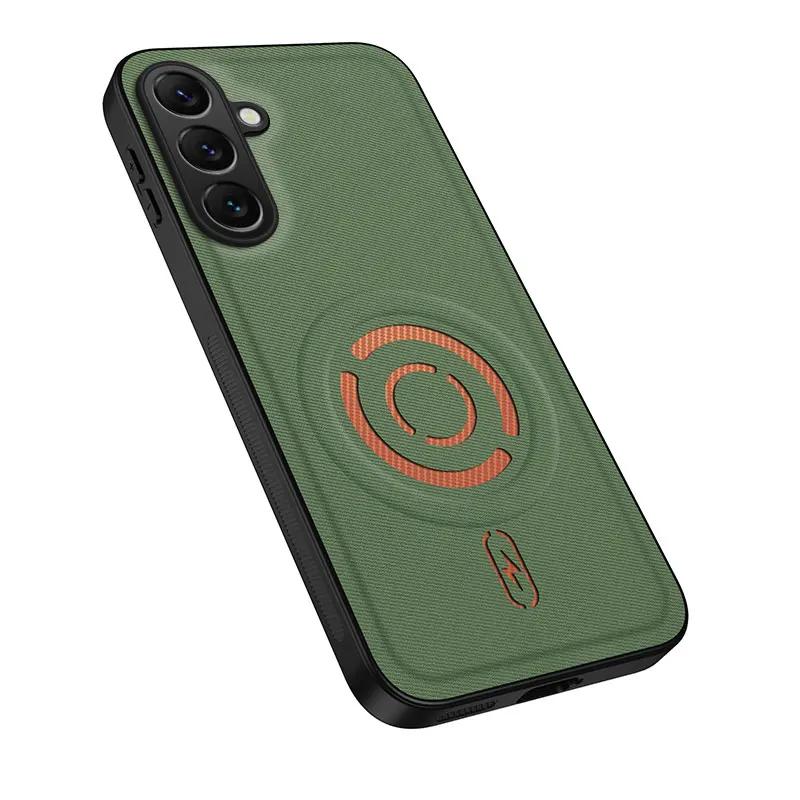 Luxury Tech Fabric Magnetic Case For Samsung Galaxy A 57 56 55 54 37 26 17 07 06 S26 S25 S24 Ultra Plus S25FE Shockproof Cover