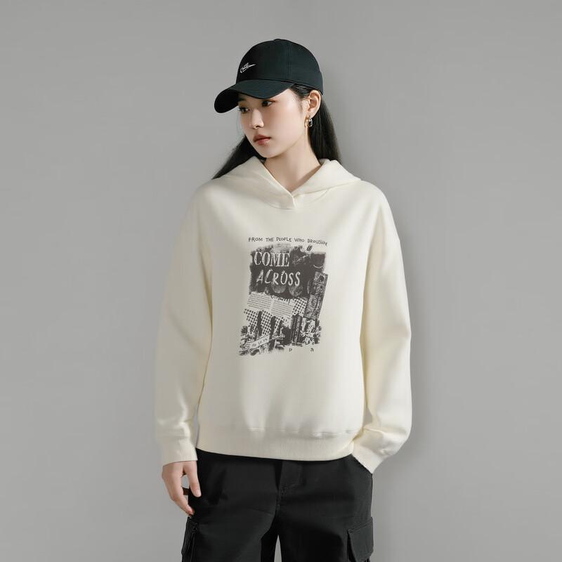 Elva's Island Women's Letter Print Hooded Sweatshirt