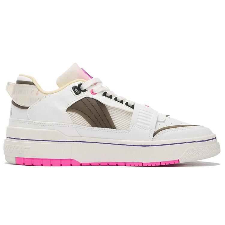 New LiNing Rookie Cushioning Anti Slip And Wear Resistant Low Top Vintage Basketball Shoes Women's Ecru ABCS024-1