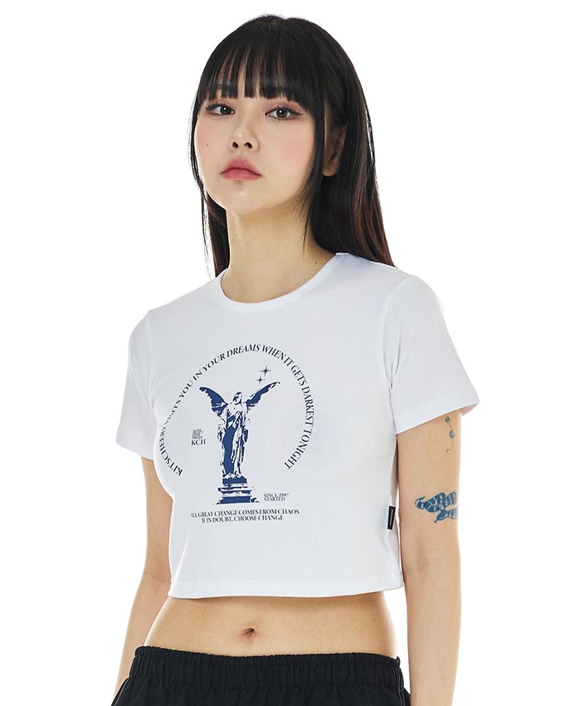 Kichieoli Statue Crop Tee (White)