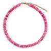 Handmade Natural Stone Choker Necklace Boho Style Colorful Round Beaded Summer Beach Vacation Stackable Jewelry Gifts for Women